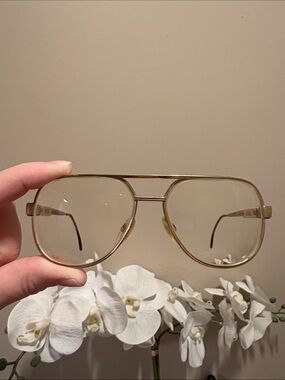 Safilo Elasta 3013 Gold Aviator Eyeglasses Frames Italy Vintage